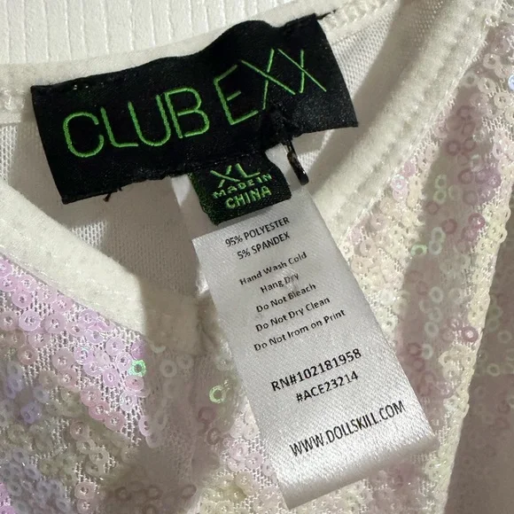 Dolls Kill - Club Exx - Cutout Sequin Romper - Picture 3 of 4